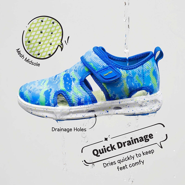 Kids Camouflage Quick Dry Water Sandals - NAVY NEON GREEN - 1